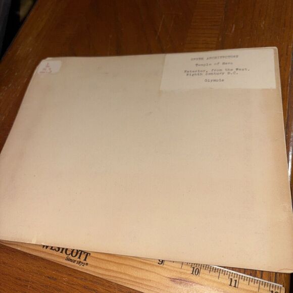 Vintage Temple of Hera Ruins in Olympia Greece Mounted Greek Architecture Photo - Picture 3 of 3